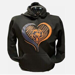Chicago Bears NFL Hoodie Sweatshirt Heart Designs Chicago Bears Retro Shirt